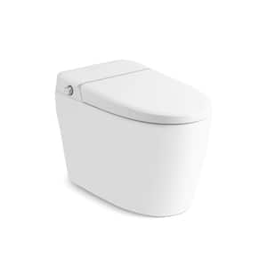 Elongated 1.28 GPF in White Bidet Toilet with Auto Flush Adjustable Sprayer Settings, Deodorizing, Soft Close