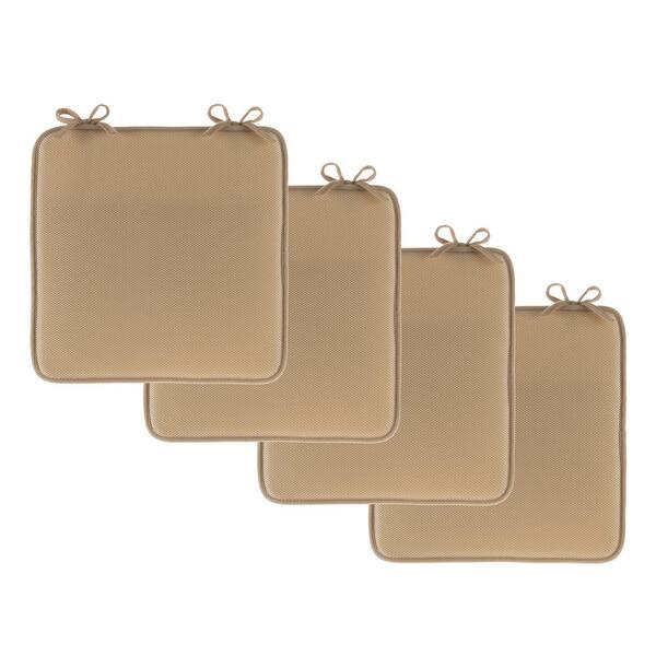 Lavish Home Tan Foam Chair Pad (Set of 4)