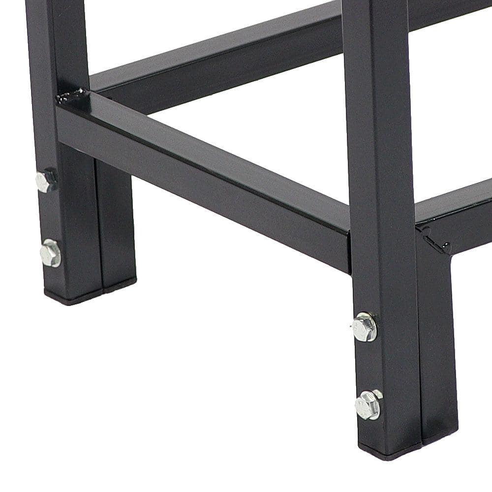Black Steel Indoor/Outdoor Firewood Log Rack with Protective Cover
