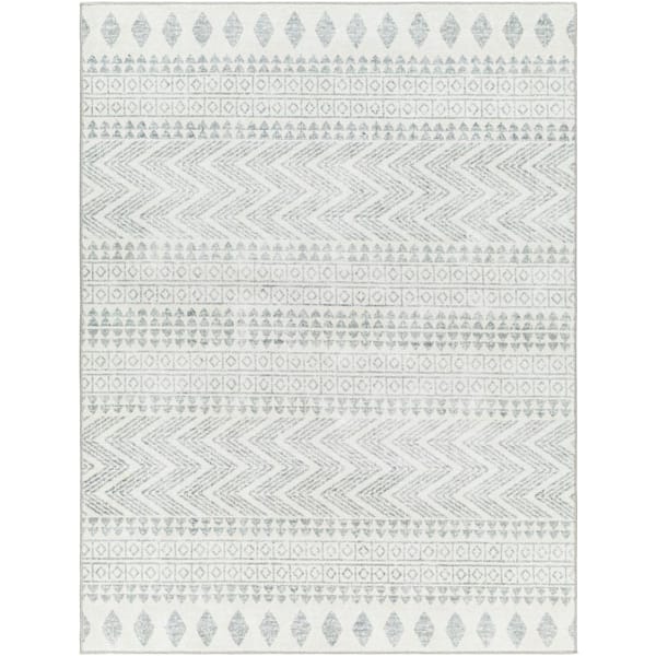 Livabliss Hera Gray 5 ft. x 7 ft. Bohemian Indoor Machine-Washable  Area Rug