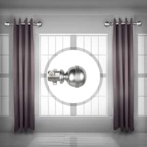 Jovian 1.5 inch Side Single Curtain Rod Adjustable 12-20 inch long (Set of 2) - Satin Nickel