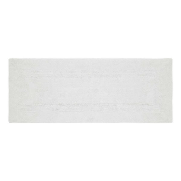 VCNY Home Jessica 24 in. x 60 in. Bright White Solid Cotton Rectangle Bath Runner