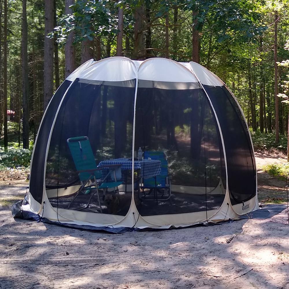 Alvantor Pop Up Screen House Event Camping Tent 10'x10' Beige Instant Outdoor Canopy 1 Room