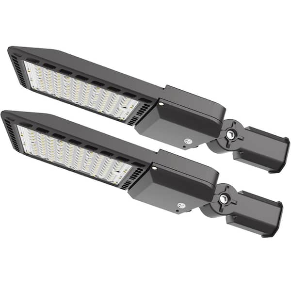 Bieuoram Outdoor Integrated LED 300-Watt Slip Fitter Parking Lot Area Light 5000K 39000 Lumens with Photocell (2-Pack)