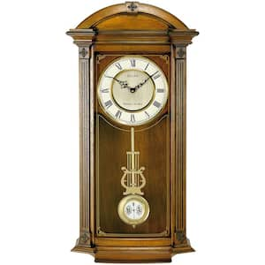 Bulova 24.25 in. H x 11.25 in. W Pendulum Chime Wall Clock C4419 - The Home  Depot