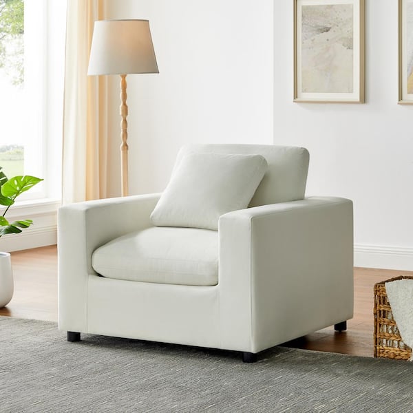 Casella Ivory Performance Fabric Upholstered Arm Chair 94003-59-CH