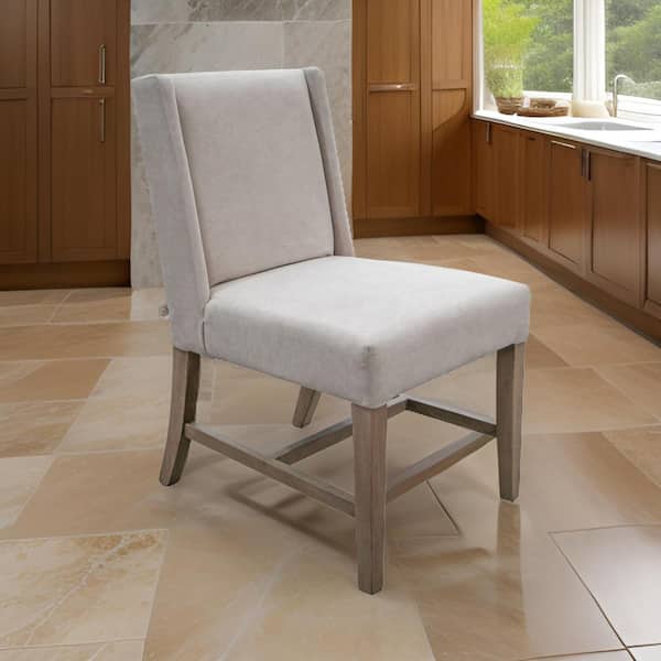 Benjara Brown and Gray Polyester Arm Chair with (Set of 2)