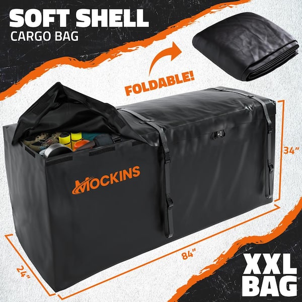 40 cu. ft. Waterproof Black Hitch Cargo Carrier Bag (84 in. x 24 in. x 34 in.) with 3 Buckle Straps, Lock and Carry Case