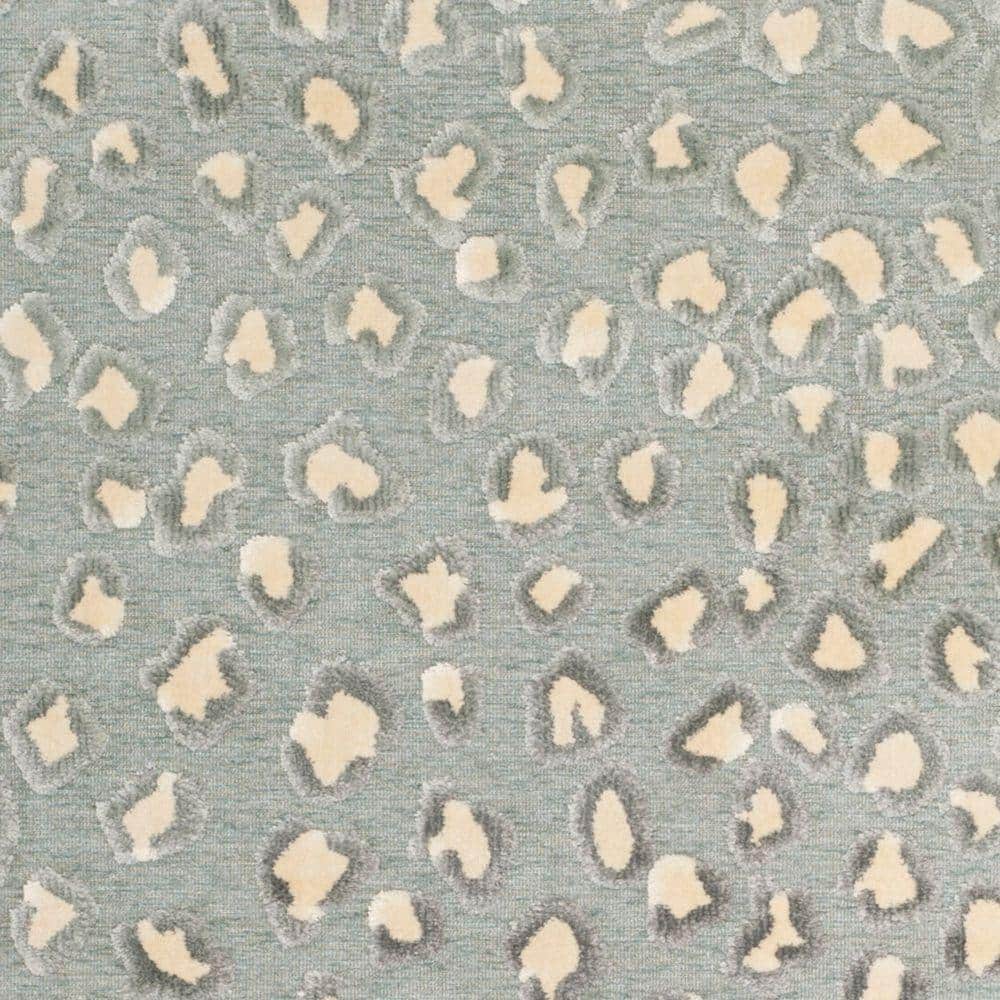 Cream and Spruce Hand-Knotted Viscose Area Rug