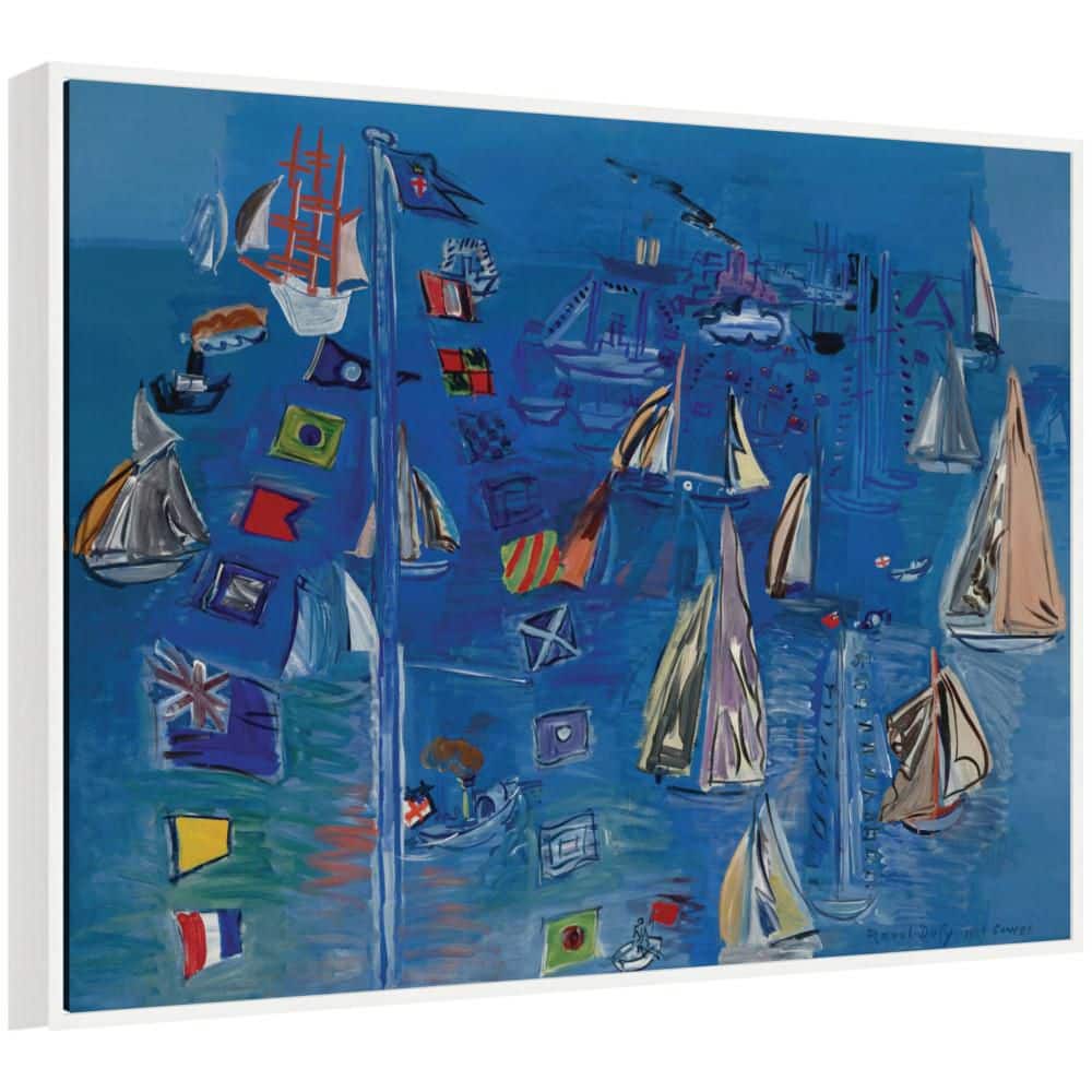 "Sylvie ""Regates a Cowes 1929 by Raoul Dufy"" by Nostalgia Prints Beach Framed Canvas Art Print 32 in. x 42 in." price history on PriceWatchPro