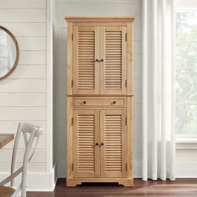 Patina Food Pantry Cabinet with Shutter Doors and Adjustable Shelves