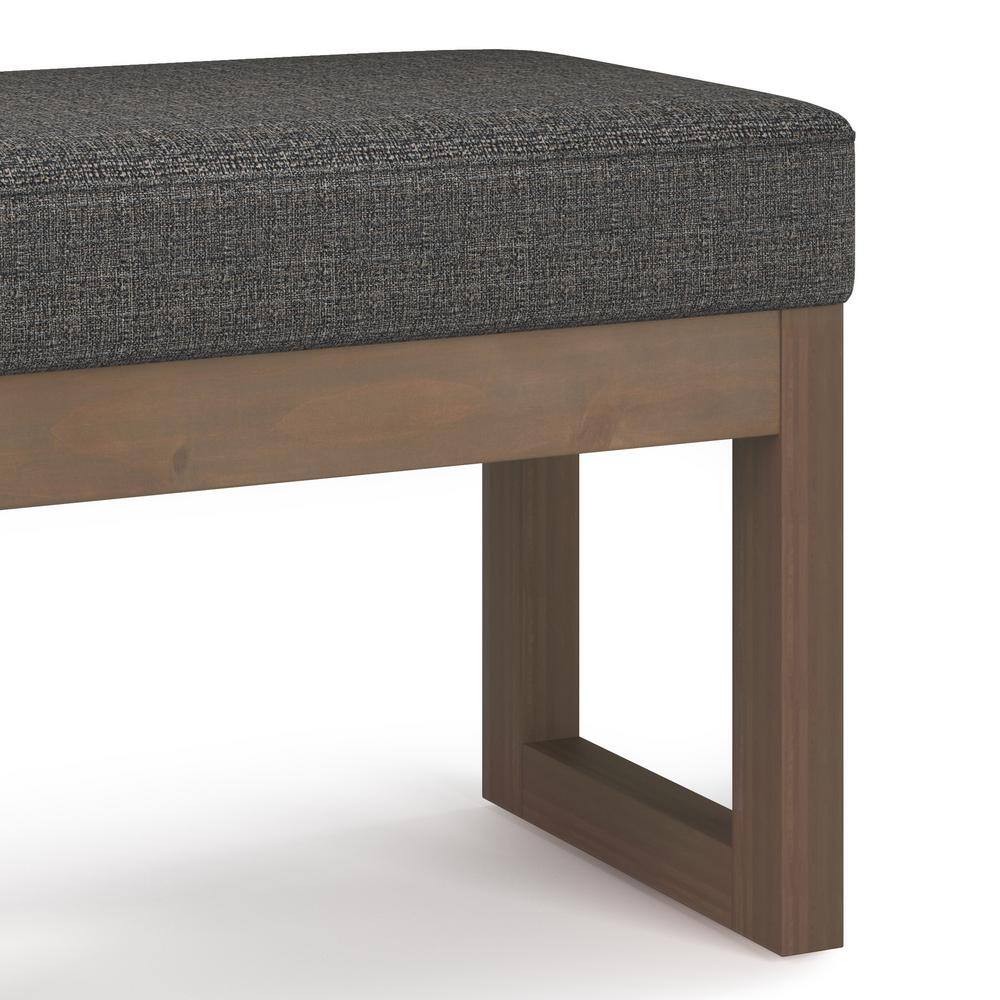 Ebony Tweed Upholstered Solid Wood Entryway Bench