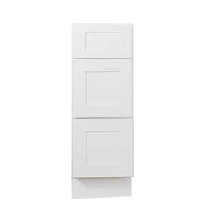 Bremen Ready to Assemble Shaker 12 in. W x 21 in. D x 34.5 in. H Vanity Cabinet with 3 Drawers in White