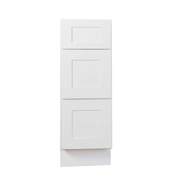 Bremen Cabinetry Bremen Ready to Assemble Shaker 15 in. W x 21 in. D x 34.5 in. H Vanity Cabinet with 3 Drawers in White