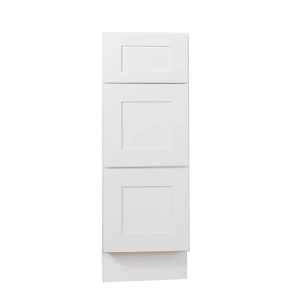 Bremen Cabinetry Bremen Ready to Assemble Shaker 21 in. W x 21 in. D x 34.5 in. H Vanity Cabinet with 3 Drawers in White
