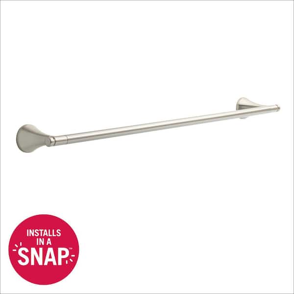 Foundations Design Series 24 in. Wall Mounted Towel Bar Bath Hardware Accessory in SpotShield Brushed Nickel