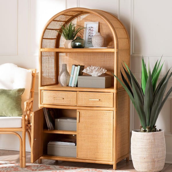 bali & pari Mairen Light Honey 59.8 in. H Storage Cabinet 262