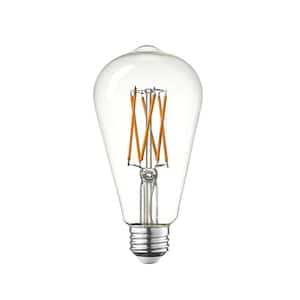 40 Watt Equivalent S60 Dimmable Straight Filament Vintage Edison LED Light Bulb, Warm Amber Light