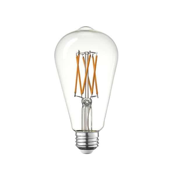 Globe Electric 40 Watt Equivalent S60 Dimmable Straight Filament Vintage Edison LED Light Bulb, Warm Amber Light