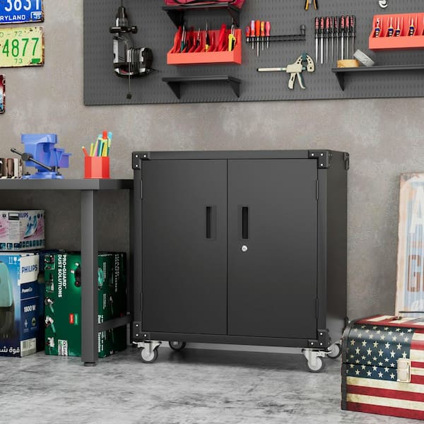 Hephastu 31.5 in. W x 35.4 in. H x 16.5 in. D 2-Shelf Steel Hephastu 31.5 in. W x 35.4 in. H x 16.5 in. D 2-Shelf Steel