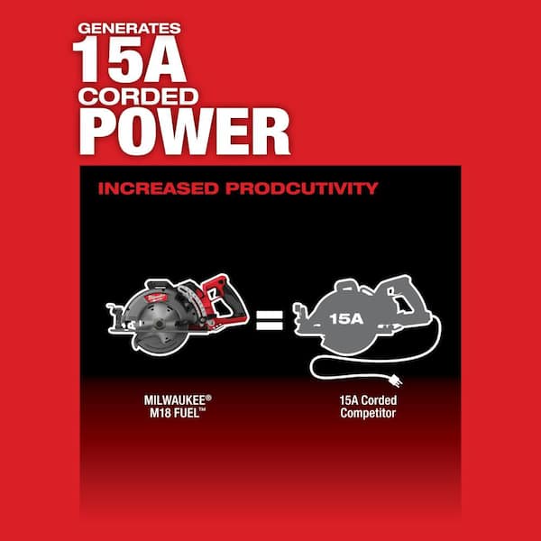 Milwaukee M18 FUEL 18V Litj-Ion Cordless 7-1/4 in. Rear Handle Circ Saw w/Wet/Dry Shop Vac & (2) High Output 6.0Ah Battery Pack