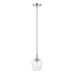 Willow 1-Light Brushed Nickel Island Mini Pendant with Clear Glass