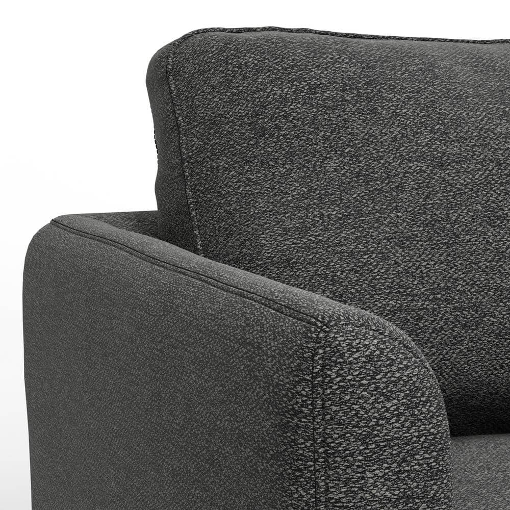 Charcoal Grey 90-Inch Fabric Lawson Sofa with Wood Legs