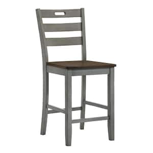 Calliger Live Edge Oak and Light Gray Counter Height Side Chair (Set of 2)