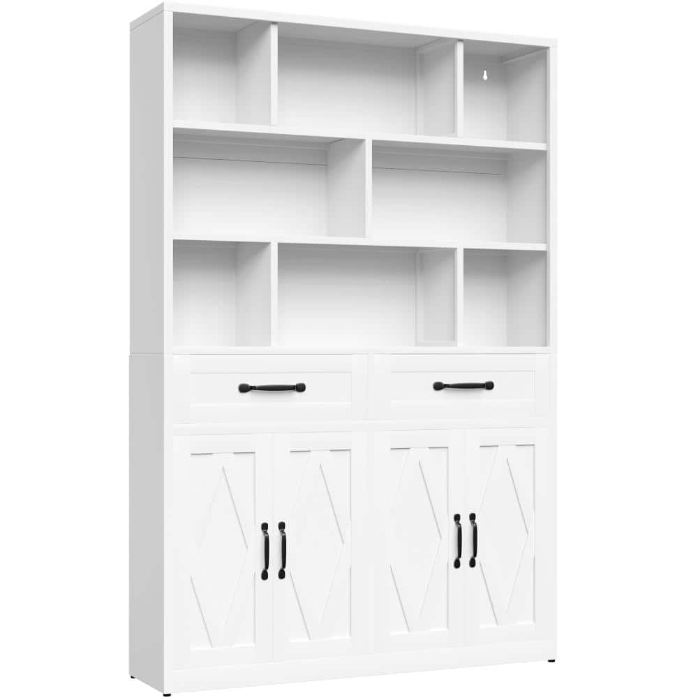 White 71 in. H Office Storage Cabinet with 2 Doors and 2 Drawers price history on PriceWatchPro