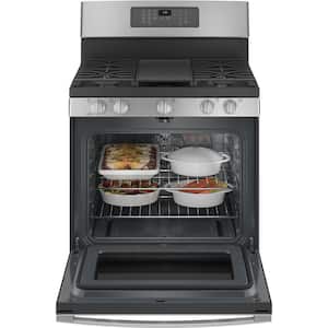 30 in. 5.0 cu. ft. Gas Range with Self-Cleaning Convection Oven and Air Fry in Stainless Steel