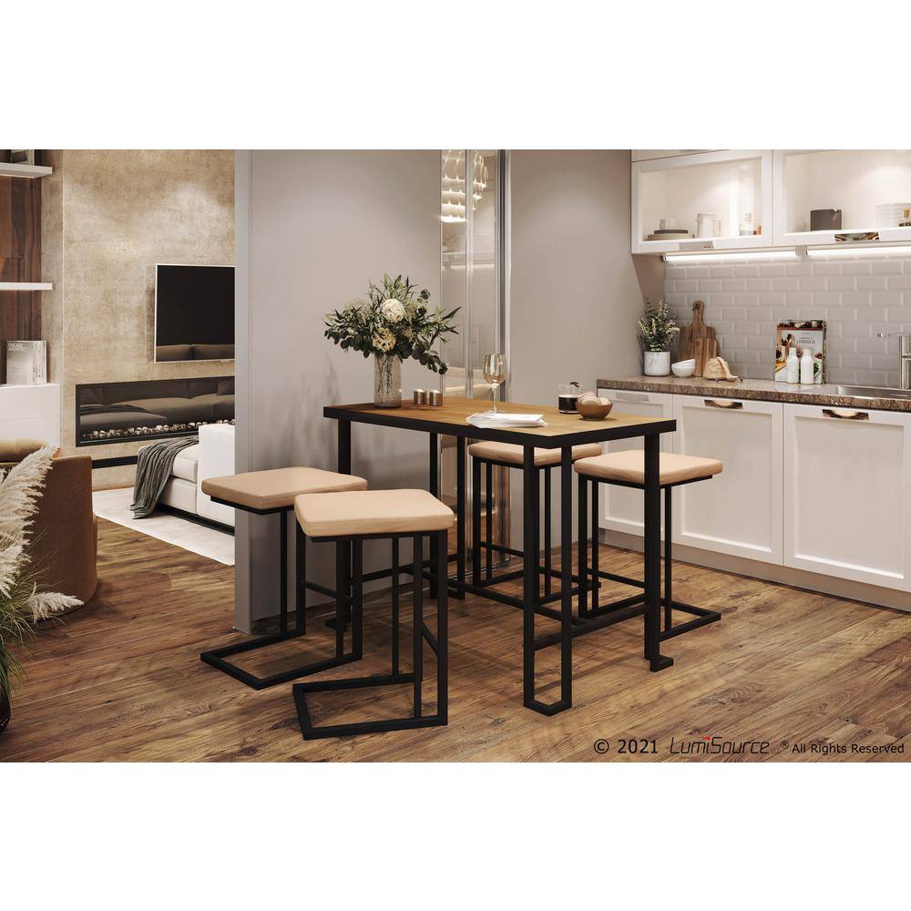 Rustic Farmhouse 24'' Grey-Brown Reclaimed Wood Counter Table