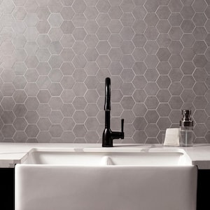 Cementino Hexagon 11 in. x 13 in. Matte Porcelain Mesh-Mounted Mosaic Floor and Wall Tile (0.86 sq. ft./Each)
