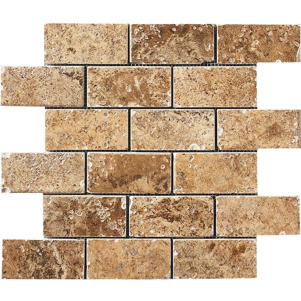 Marazzi Montagna Belluno Noce 12 in. x 12 in. x 8mm Porcelain Mosaic Floor and Wall Tile