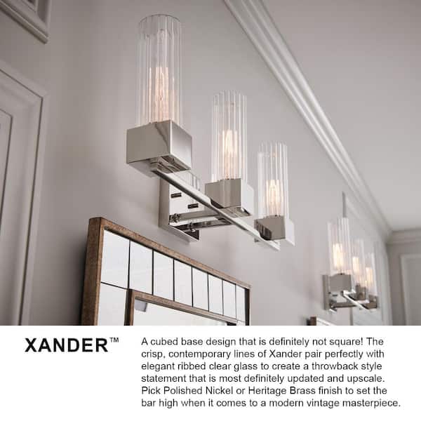 HINKLEY - XANDER 23 in. 3-Lighs Polished Nickel Vanity Light