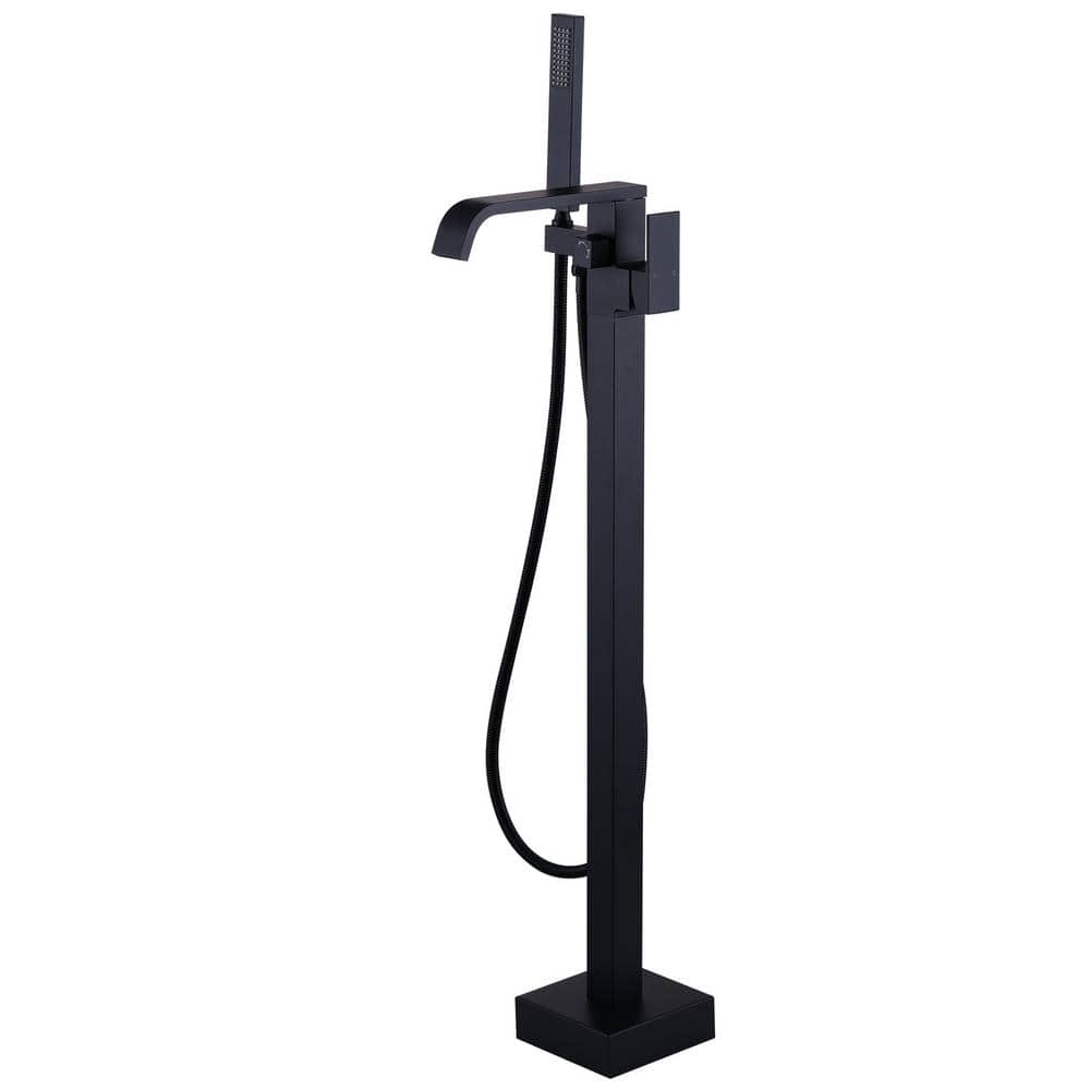 1-Handle Free Standing Tub Faucet with Hand Shower in Matte Black price history on PriceWatchPro