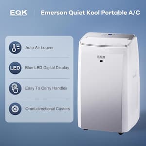 14000 BTU (10,000 BTU, DOE) Portable Air Conditioner, Dehumidifier & Fan w/ Remote 550 Sq.Ft. Digital Display in White