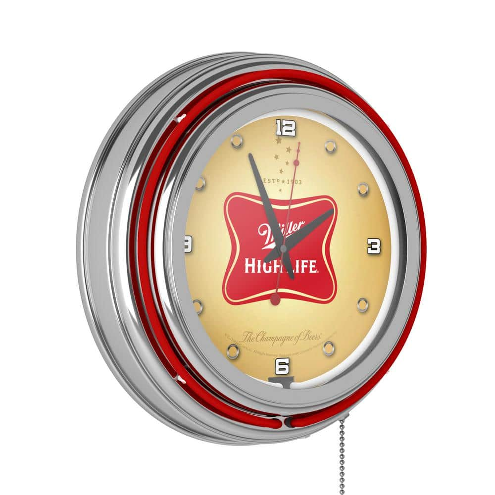 Trademark 14 in. Miller High Life Neon Wall Clock MHL1400 - The