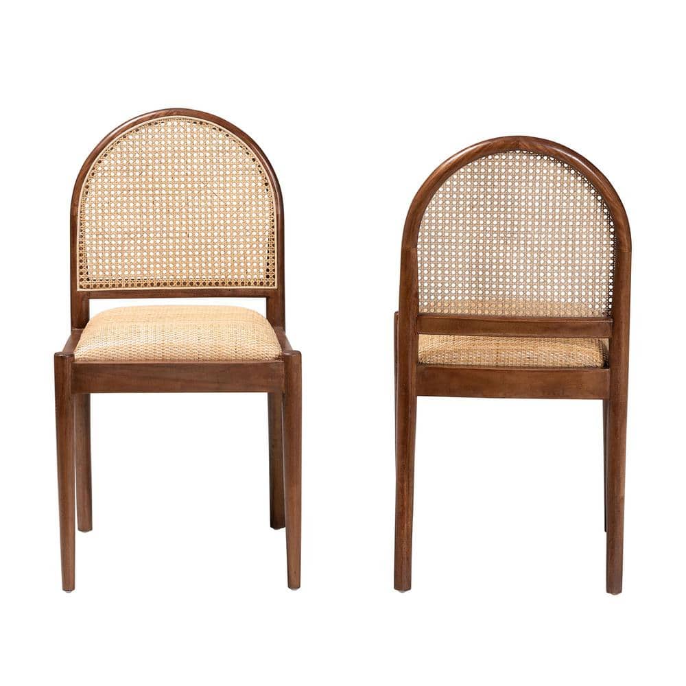 Maryland Natural Rattan and Acacia Wood Brown Side Chair