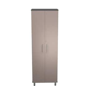 Maestrik 23.62 in. W x 70.86 in. H x 16.53 in. D Garage Storage Freestanding Cabinet in Taupe/Dark Gray