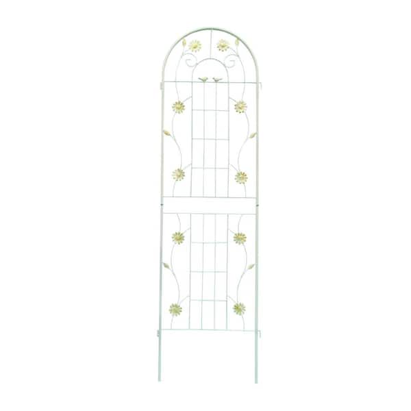Misopily 86.7 in. x 19.7 in. Rustproof Trellis for Climbing Plants Outdoor Flower Support Cream White 4-Pack Metal Garden Trellis