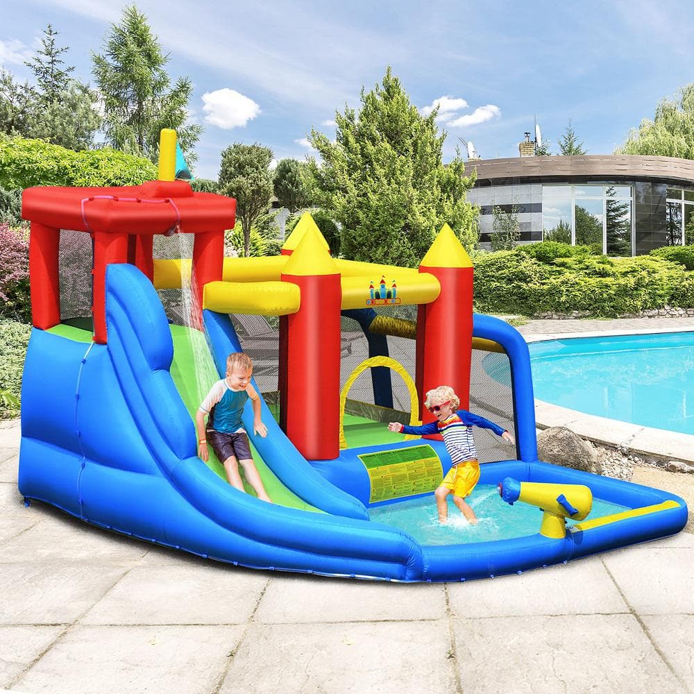 Colorful Inflatable Bounce House with Slide and Pool