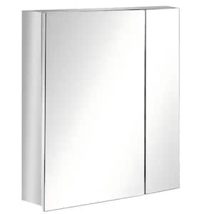 21.25 in. W x 23.50 in. H Rectangular Steel Medicine Cabinet with Mirror, Wall Cabinet with Storage Shelves - Silver