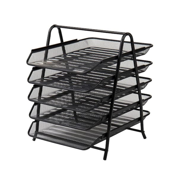 Black 11.8 in. x 15 in. Metal Desktop Organizer