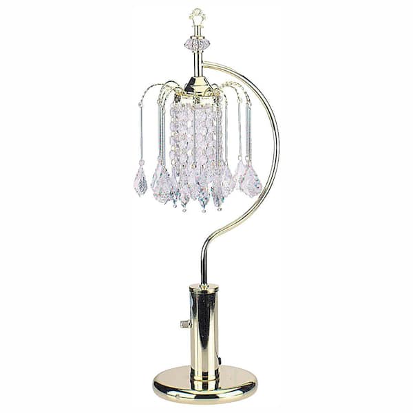 ORE International 27 in. H Gold Table Lamp with Crystal Inspired Shade