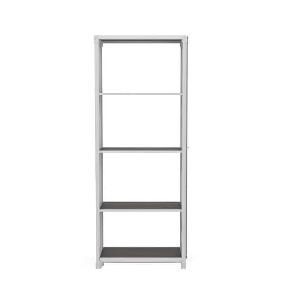 Furniture of America Klimson 64 in.H Sand White 4-Shelf Bookcase