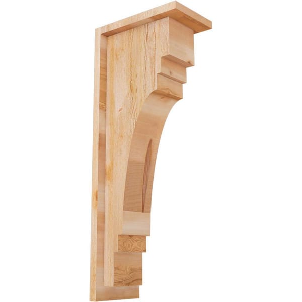 Ekena Millwork 6 in. x 10 in. x 26 in. Western Red Cedar Pescadero Rough Sawn Corbel with Backplate