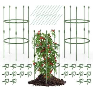 40 in. H Garden Tomato Trellis Plant Support Cage Adjustable Size Plants 3-Pack