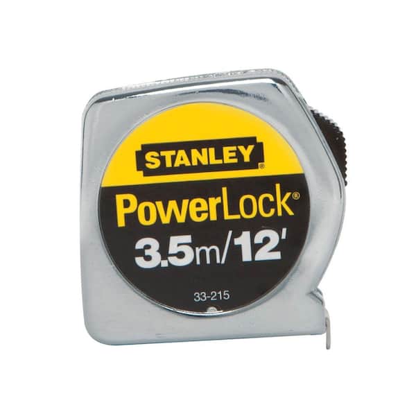 Stanley PowerLock 3.5m/12 ft. x 1/2 in. Tape Measure (Metric/English Scale)  33-215 - The Home Depot