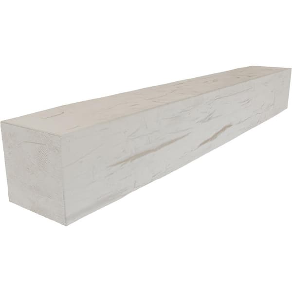 Ekena Millwork 6 in. x 8 in. x 6 ft. Hand Hewn Faux Wood Beam Fireplace Mantel Unfinished