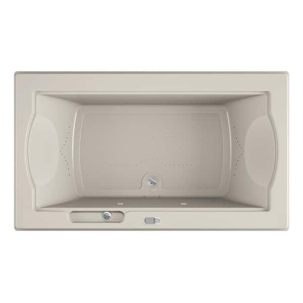 JACUZZI FUZION PURE AIR 72 in. x 42 in. Rectangular Air Bath Bathtub with Center Drain in Oyster